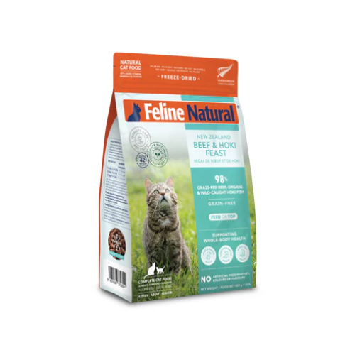 (秋日勁減優惠: 正價$700) F9 Feline Natural 800g ((Beef and Hoki Feast)) Freeze-Dried Cat Food  凍乾脫水貓糧 牛肉藍尖尾鱈魚盛宴 800克 (F9-BH800) 原裝行貨 (重量級 升級版) (EXP: 3月/2027)